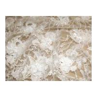 Genevieve Flower & Leaf Dimensional Couture Bridal Lace Fabric Ivory