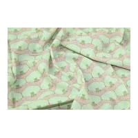 Geometric Tree Cotton Lawn Dress Fabric Pink & Green