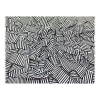 Geometric Print Crepe Dress Fabric Black & White