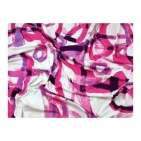 Geometric Print Stretch Jersey Dress Fabric Pink