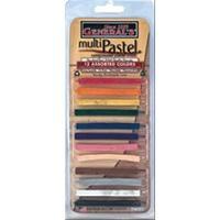 General\'s Multi Pastel Compressed Chalk Sticks - Set of 12 Assorted Colours 245749