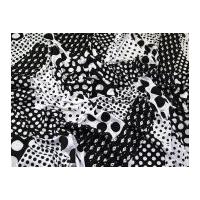 Geometric Print Stretch Jersey Knit Dress Fabric Black & White