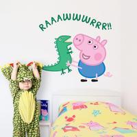 George With Dinosaur Wall Sticker Large