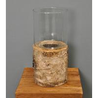 gerda glass birch wood lantern 35cm candle holder by rustic
