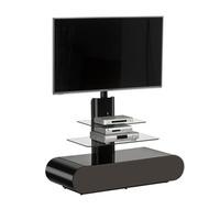 Genoa LCD TV Stand In Black High Gloss With Clear Glass Shelves