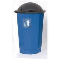 general waste bank with closing flap blue base