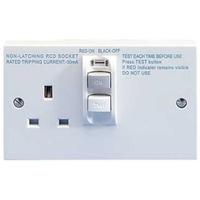 GET Moulded RCD 1 Gang Switched Socket - Passive