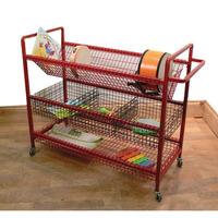 general storage trolley with 3 wired middle baskets 126 x 85 x 45cm