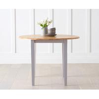 genoa oak and grey 100cm drop leaf extending dining table