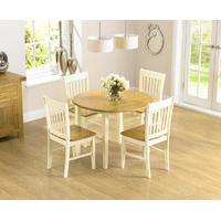 Genoa 100cm Drop Leaf Extending Dining Table Set with Chairs