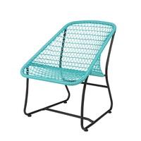 Geneva Lounge Chair In Turquoise With Metal Frame