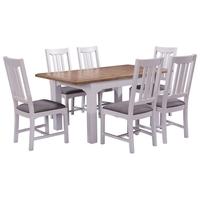 Georgia Grey Painted Dining Set - Extending with 6 Chairs