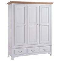 georgia grey painted wardrobe 3 door 3 drawer