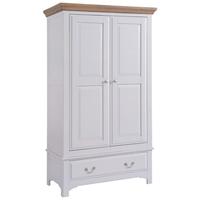 georgia grey painted wardrobe 2 door 1 drawer