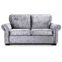 Geoffrey Velvet 3 Seater Sofa Silver