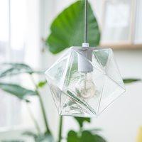 geometric pendant light in glass