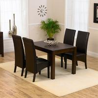 Genoa Oak Dark 120cm Dining Table with 4 Genoa Chairs