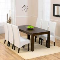 Genoa Oak Dark 180cm Dining Table with 6 Genoa Chairs