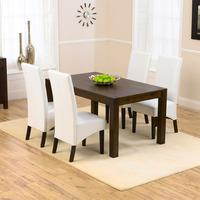 Genoa Oak Dark 150cm Dining Table with 4 Genoa Chairs