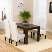 Genoa Oak Dark 120cm Dining Table with 4 Genoa Chairs