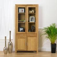 genoa solid oak and glass bookcase