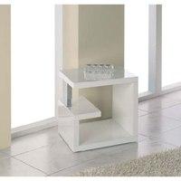 geno end table in high gloss white