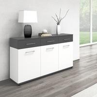 Geneva Modern Wooden Sideboard In White And Anthracite