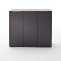 Genie Wide Shoe Cabinet In Matt Anthracite With 3 Doors