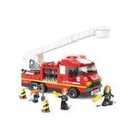get sluban 3d diy puzzle fire truck with extending ladder building blo ...