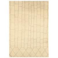 Geometric Cream Moroccan Wool Rug - Amir 120x170