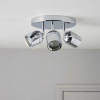Genlis Chrome Effect 3 Lamp Bathroom Spotlight
