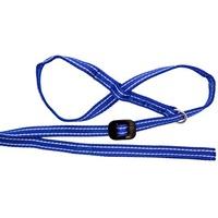 Gencon All in one Headcollar Lead Not Clip To Anti Stop Pull Soft Fits All Dog (Blue/White, Left Handed)