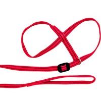 Gencon All in one Headcollar Lead Not Clip To Anti Stop Pull Soft Fits All Dog (Red/Black, Left Handed)