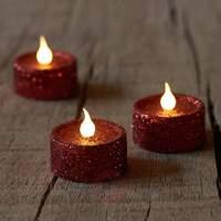 Gently flickering LED tea light Lone, 6, red