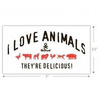 General Tee I Love Animals Sticker