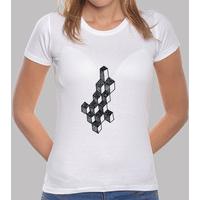 geometric shirt girl, white