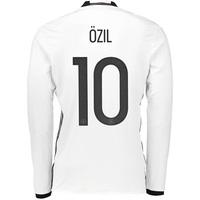Germany Home Shirt 2016 - Long Sleeve White with Ozil 8 printing