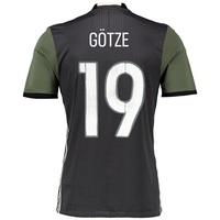 Germany Away Authentic Shirt 2016 Dk Grey with Göetze 19 printing