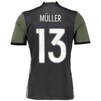 germany away authentic shirt 2016 dk grey with muller 13 printing