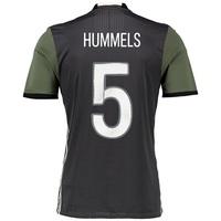 germany away authentic shirt 2016 dk grey with hummels 5 printing