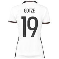 Germany Home Shirt 2016 - Womens White with Göetze 19 printing