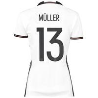 Germany Home Shirt 2016 - Womens White with Muller 13 printing