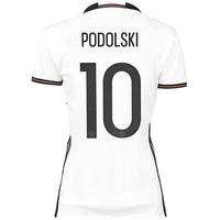 germany home shirt 2016 womens white with podolski 10 printing