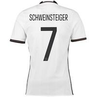 Germany Home Authentic Shirt 2016 White with Schweinsteiger 7 printing