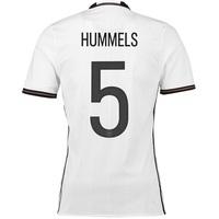 Germany Home Authentic Shirt 2016 White with Hummels 5 printing