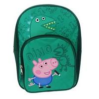 George Pig Dino Arch Backpack With Front Zipped Pocket Green 9 Litres