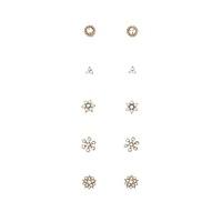 Geo Cutout Rhinestone Stud Set