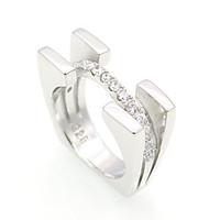 Genuine 925 Sterling Silver Brand Design Cubic Zircon Rings For Women Party Jewelry