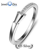 Genuine 925 Sterling Silver Lady Rings Delicate Brand Silver Cubic Zirconia Ring For Lady