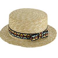 Geometric Summer Straw Hat Cap Folding Beach Outdoor Tourism Wide Brim Hawaii Folding Soft Sun Hat